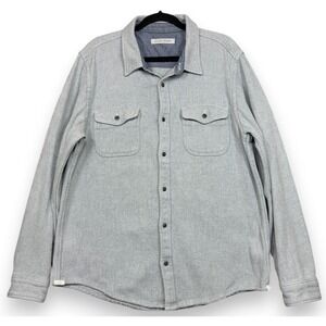 Outerknown Blanket Shirt Mens XL Gray Organic Cotton Button Long Sleeve Shacket